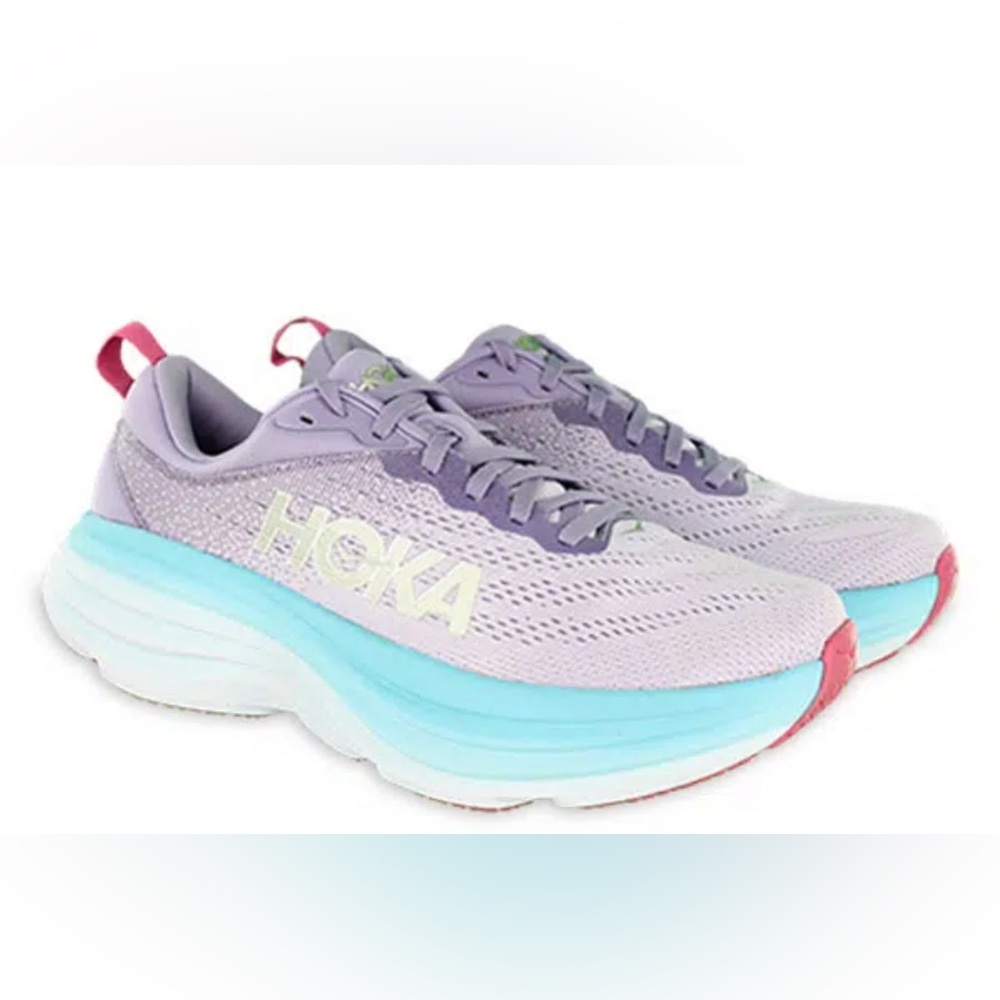 Hoka Bondi 8 Purple Blue Running Shoes Sneakers